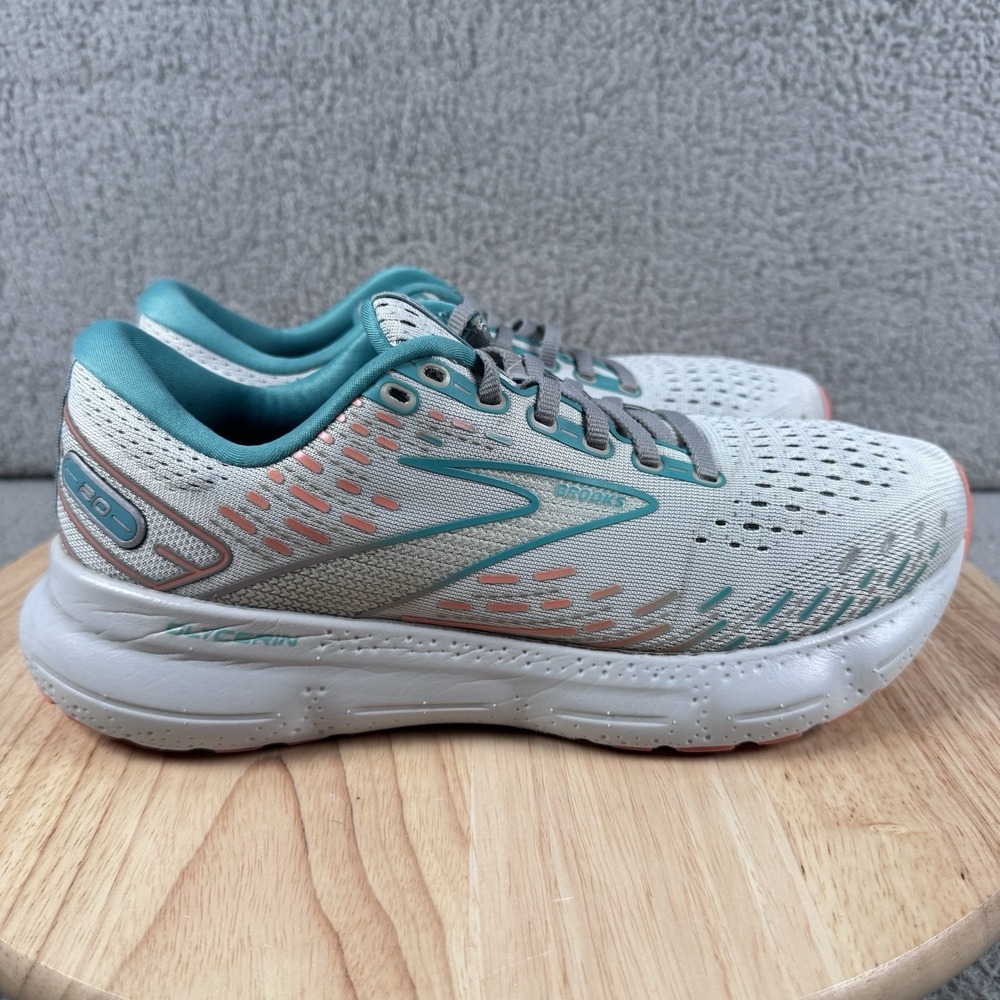 Brooks Glycerin 20 Womens 9.5 B Gray Teal Road Running Shoes Sneaker 1203691B061
